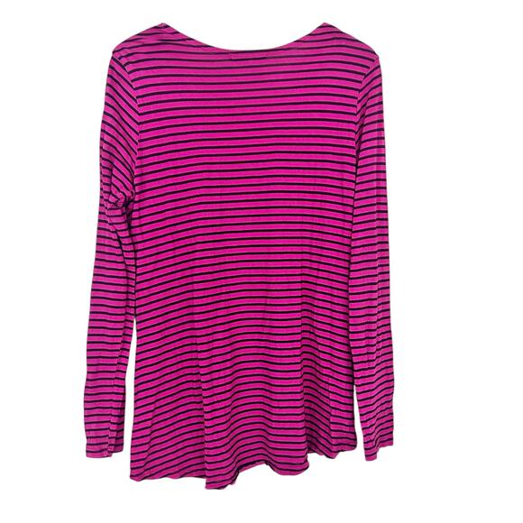 Cut Loose Pink Black Striped Long Sleeve Shirt Sz L - Picture 4 of 4